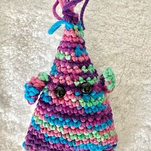 Crochet multi color alien toy